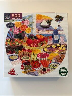 Eeboo- 500 piece  Round puzzle -  Mediterranean Table
